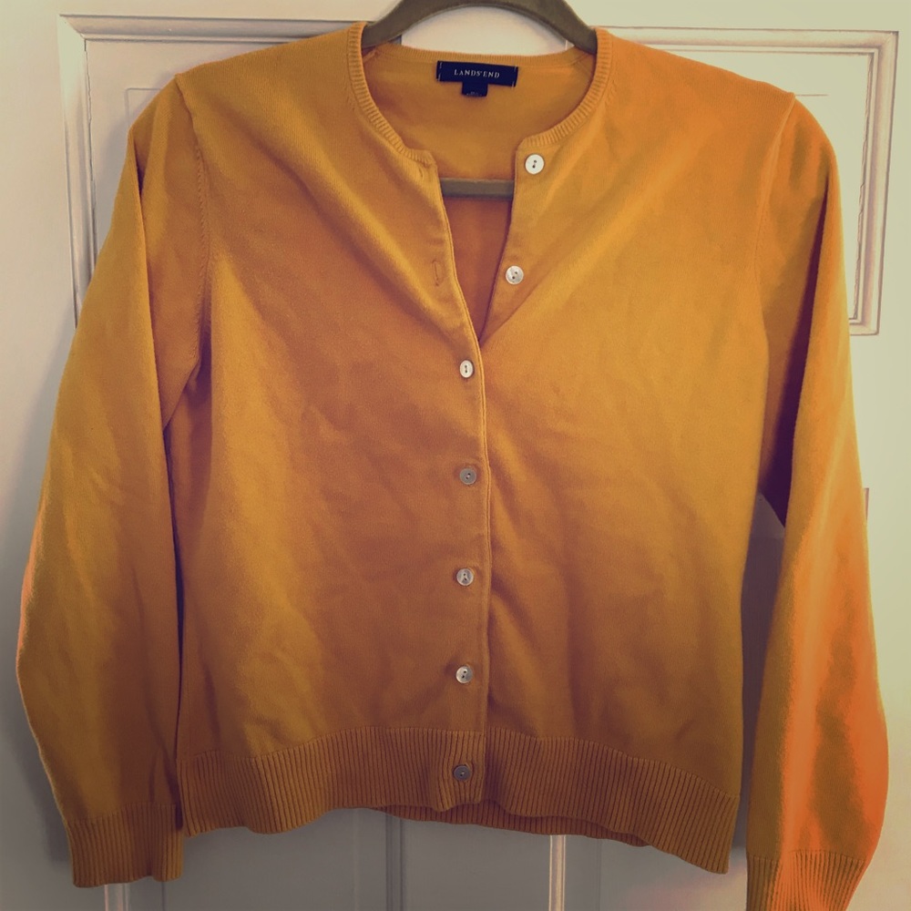 Land’s End mustard cardigan